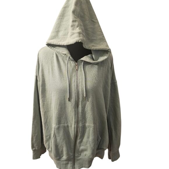 Cozy And Chic Light Blue Zip-Up Hoodie Sweater Women's Size Large Winter Layers - Picture 2 of 6